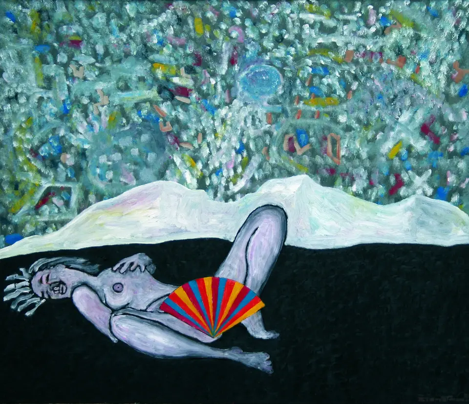 Femme Nue Avec Éventail